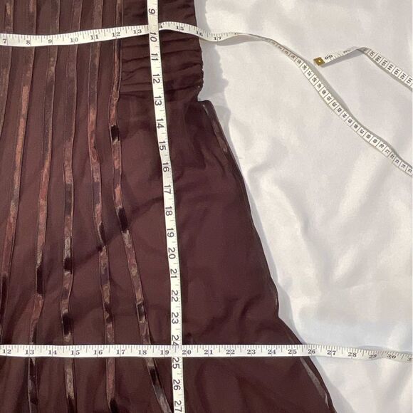 KM COLLECTIONS Women’s Brown Spaghetti Sleeves Maxi Dress Size 10 - Picture 11 of 14